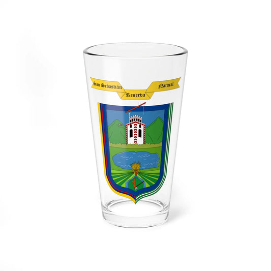 Escudo de San Sebastián - Cauca (Colombia) (Coat of Arms) Pint Glass 16oz 16oz - Go Mug Yourself