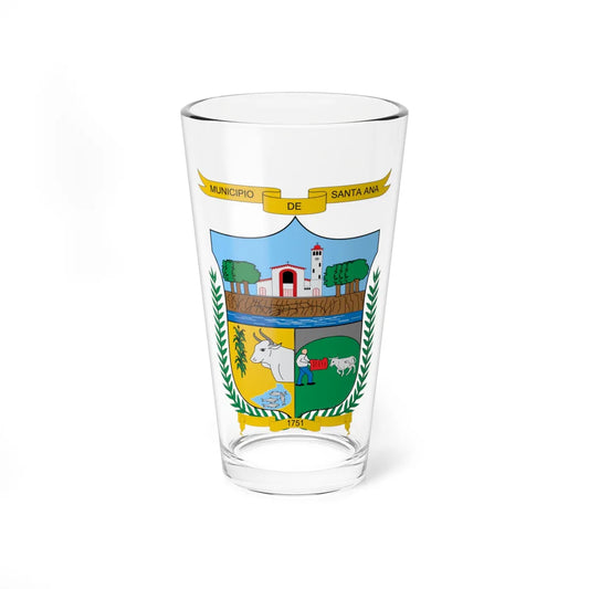 Escudo de Santa Ana Magdalena (Colombia) (Coat of Arms) Pint Glass 16oz 16oz - Go Mug Yourself