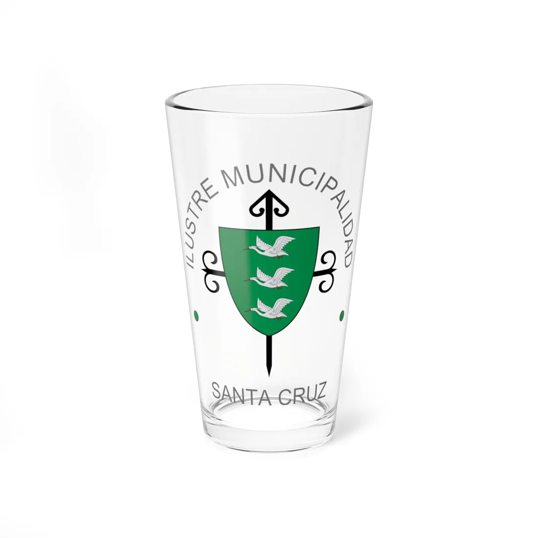 Escudo de Santa Cruz Chile (Chile) (Coat of Arms) Pint Glass 16oz 16oz - Go Mug Yourself