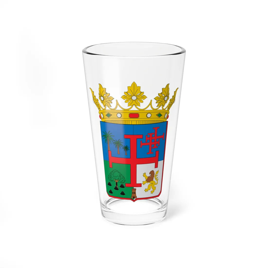 ESCUDO DE SANTA CRUZ DE LA SIERRA BOLIVIA (Equatorial Guinea) (Coat of Arms) Pint Glass 16oz 16oz - Go Mug Yourself