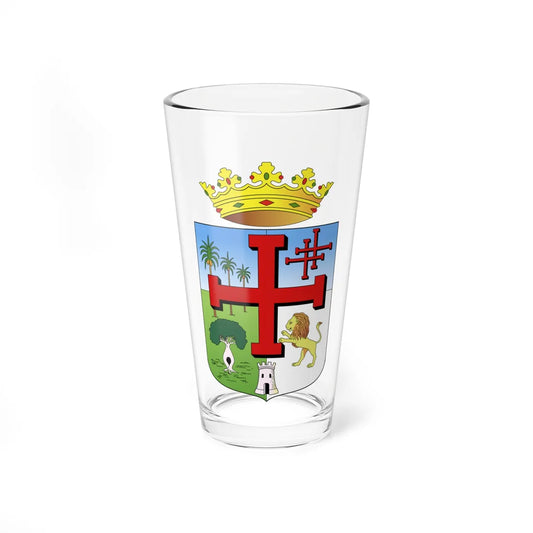 Escudo de Santa Cruz de la Sierra (Equatorial Guinea) (Coat of Arms) Pint Glass 16oz 16oz - Go Mug Yourself