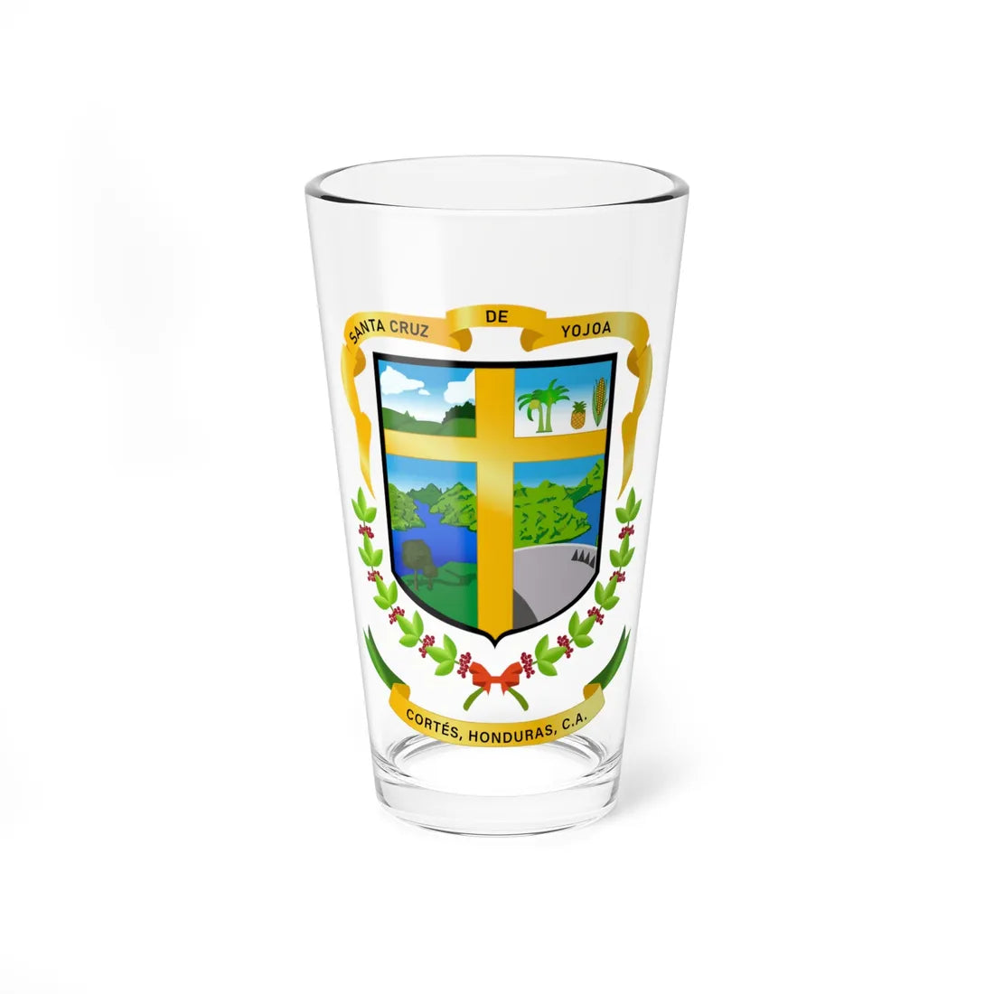 Escudo de Santa Cruz de Yojoa (Honduras) (Coat of Arms) Pint Glass 16oz 16oz - Go Mug Yourself