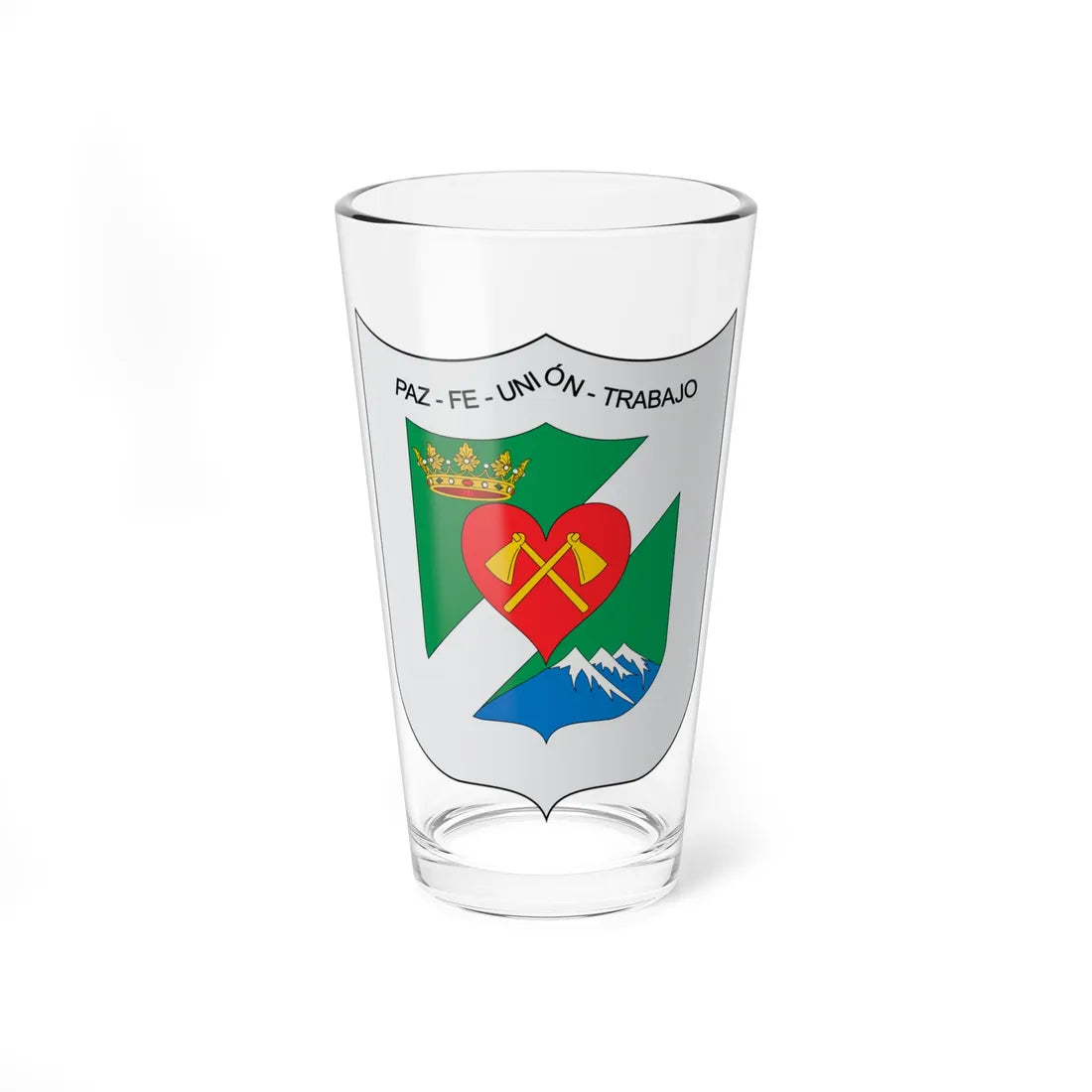 Escudo de Santa Isabel Tolima (Colombia) (Coat of Arms) Pint Glass 16oz 16oz - Go Mug Yourself