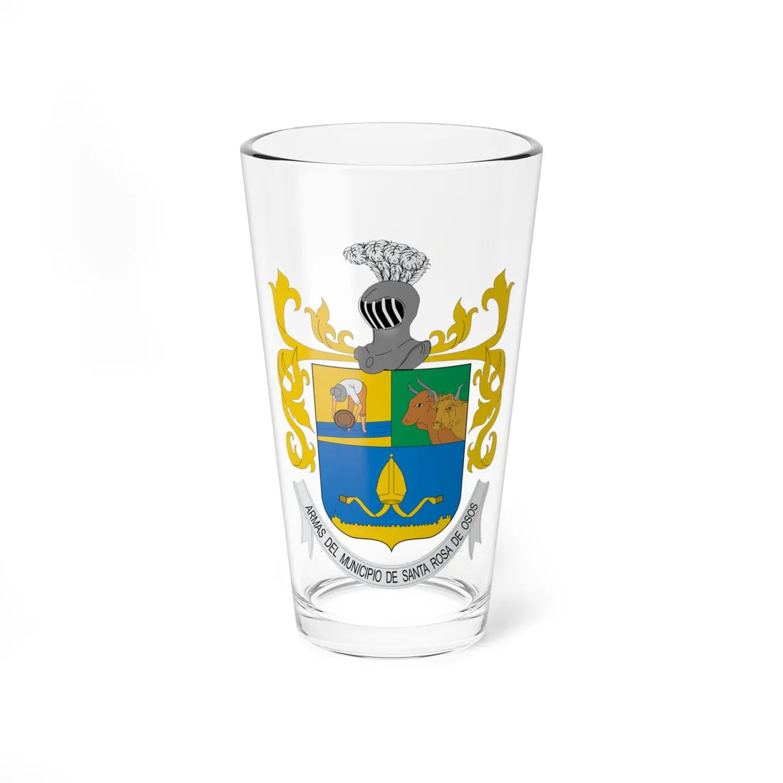 Escudo de Santa Rosa de Osos (Colombia) (Coat of Arms) Pint Glass 16oz 16oz - Go Mug Yourself