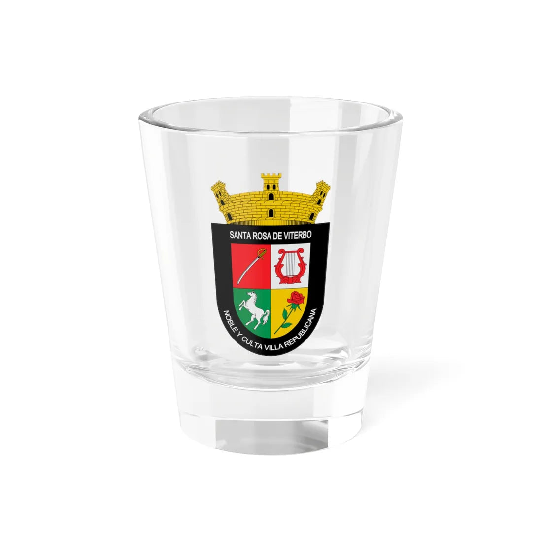 Escudo de Santa Rosa de Viterbo (Colombia) (Coat of Arms) Shot Glass 1.5oz 1.5oz - Go Mug Yourself