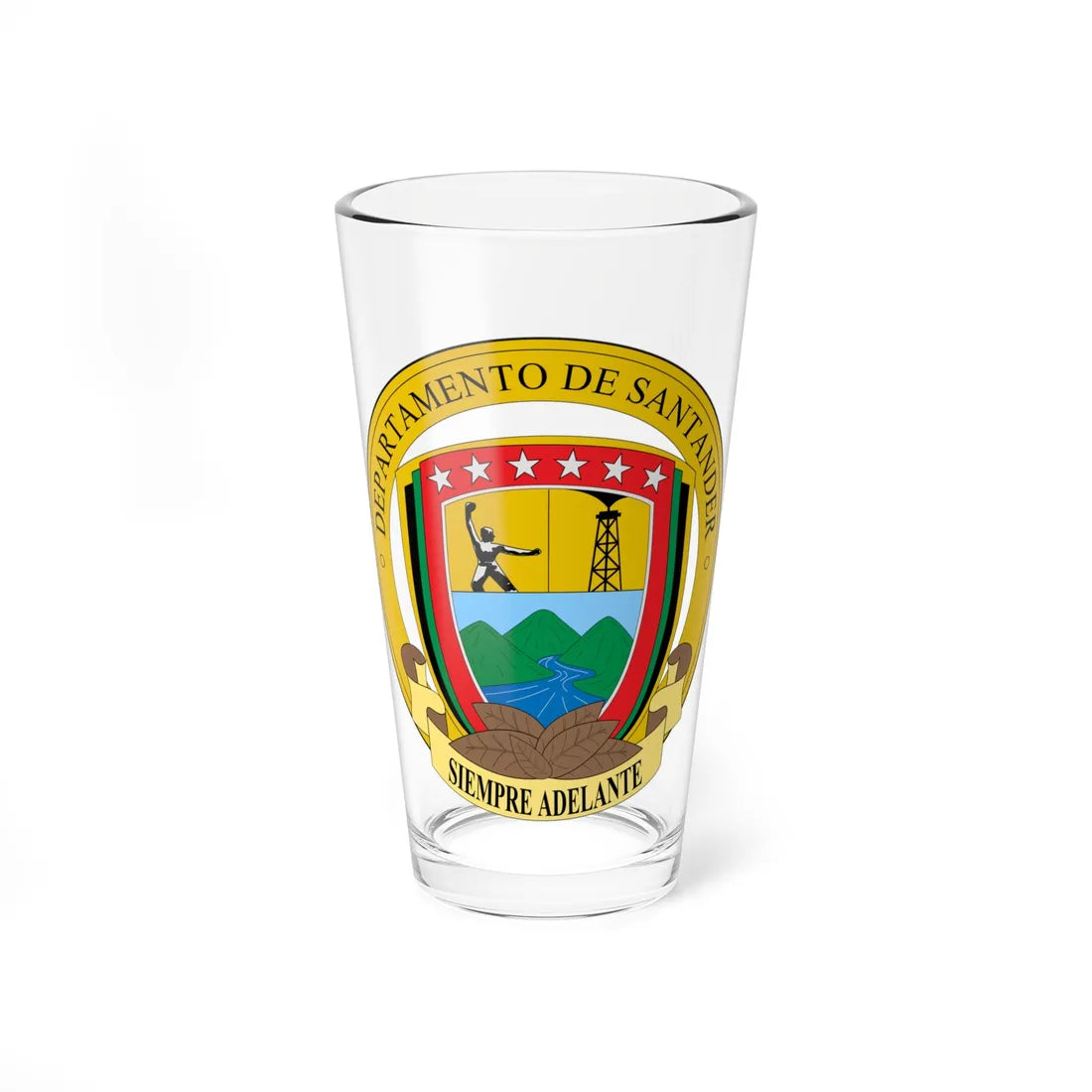 Escudo de Santander Colombia (Colombia) (Coat of Arms) Pint Glass 16oz 16oz - Go Mug Yourself
