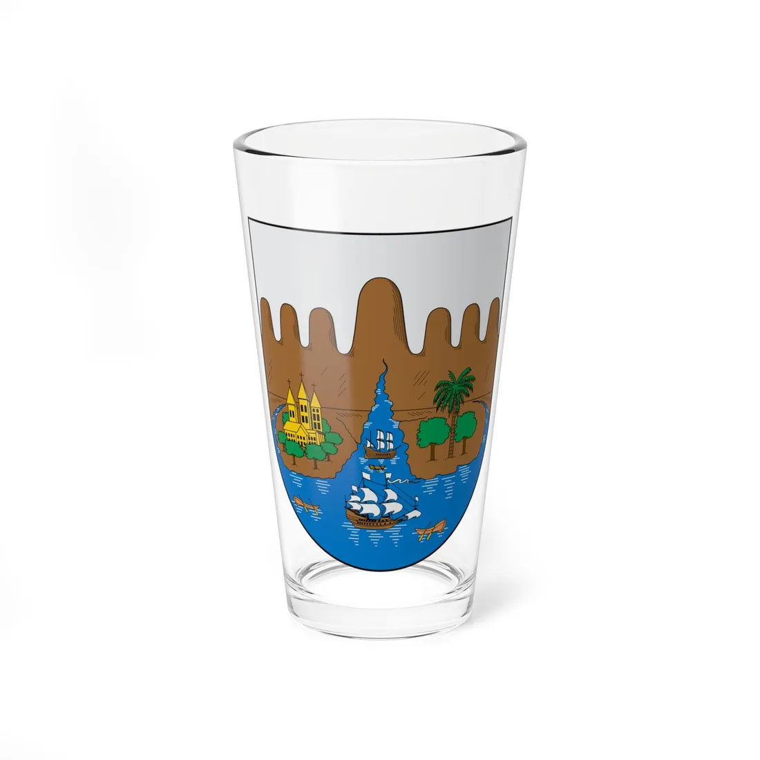 Escudo de Santiago de Cali (Colombia) (Coat of Arms) Pint Glass 16oz 16oz - Go Mug Yourself