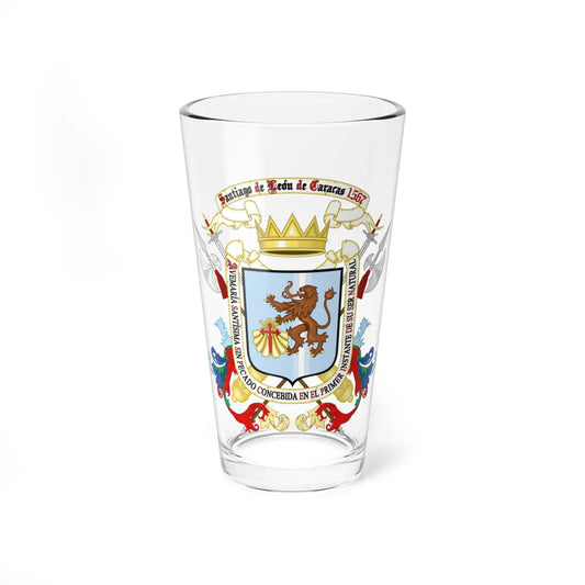Escudo de Santiago de León de Caracas 1567 1766-2022 (Costa Rica) (Coat of Arms) Pint Glass 16oz 16oz - Go Mug Yourself