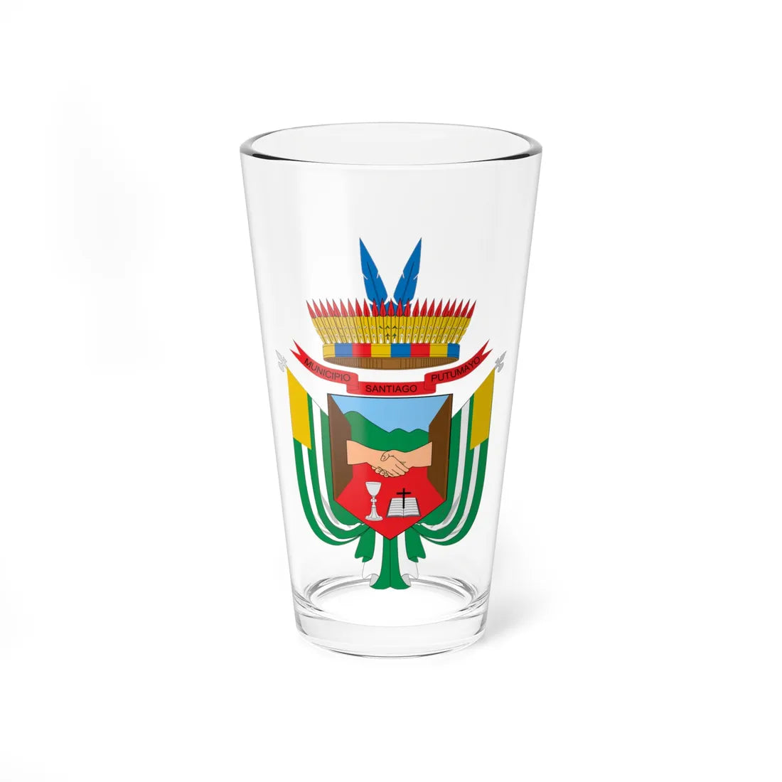 Escudo de Santiago Putumayo (Colombia) (Coat of Arms) Pint Glass 16oz 16oz - Go Mug Yourself