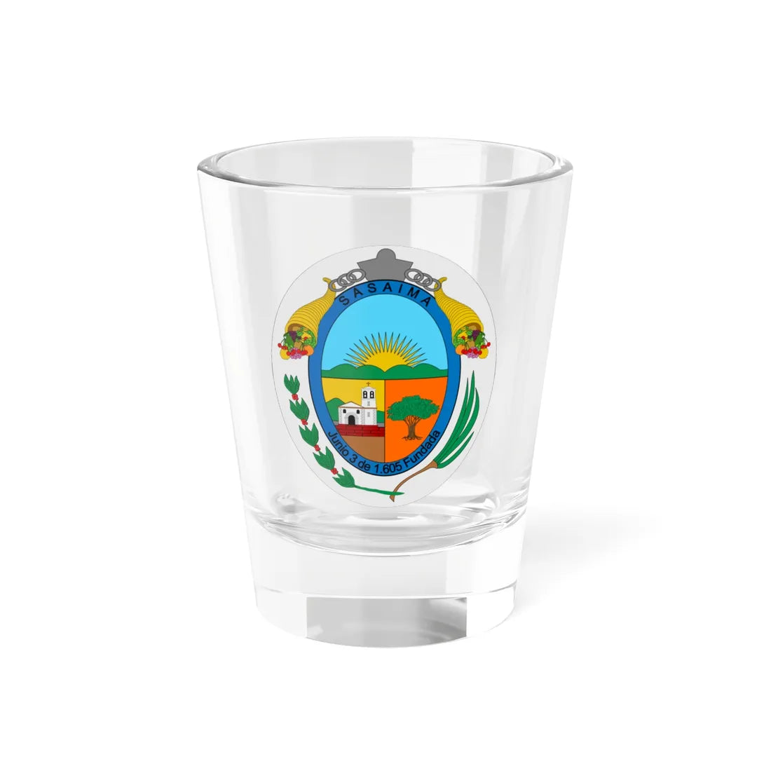 Escudo de Sasaima (Colombia) (Coat of Arms) Shot Glass 1.5oz 1.5oz - Go Mug Yourself