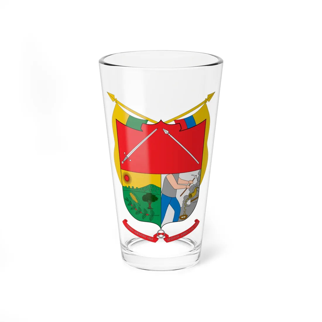 Escudo de Segovia Antioquia (Colombia) (Coat of Arms) Pint Glass 16oz 16oz - Go Mug Yourself