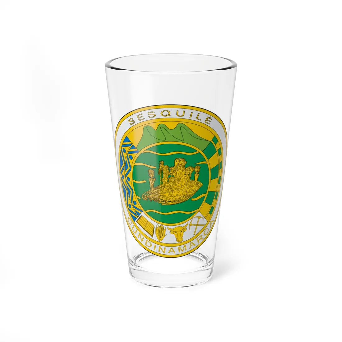 Escudo de Sesquilé (Colombia) (Coat of Arms) Pint Glass 16oz 16oz - Go Mug Yourself