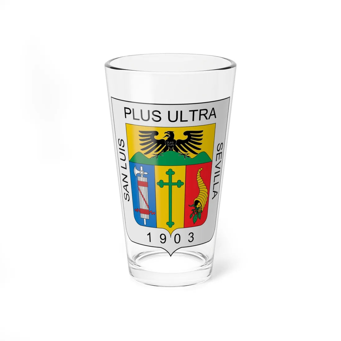 Escudo de Sevilla Valle del Cauca (Colombia) (Coat of Arms) Pint Glass 16oz 16oz - Go Mug Yourself