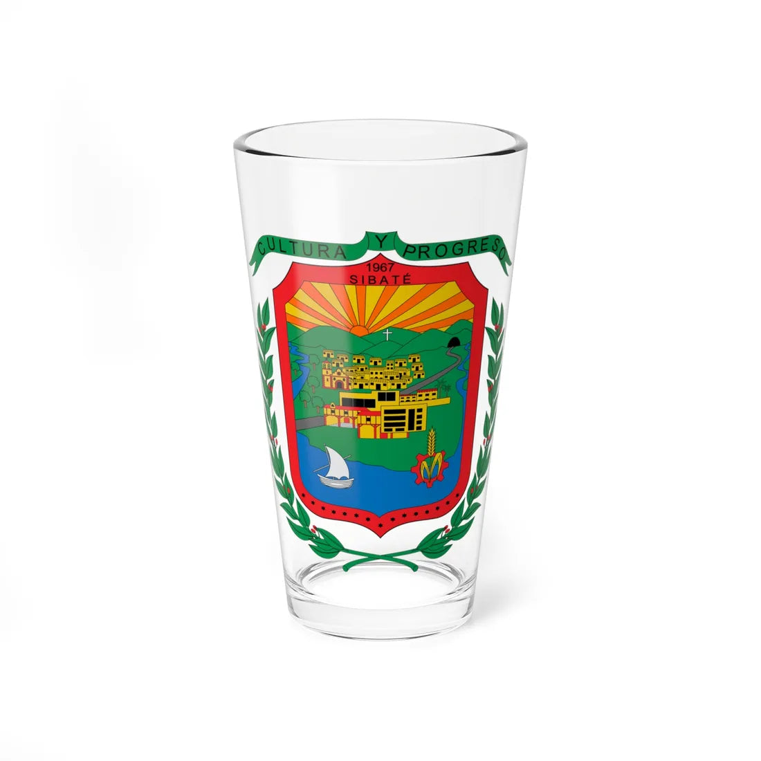 Escudo de Sibaté (Colombia) (Coat of Arms) Pint Glass 16oz 16oz - Go Mug Yourself