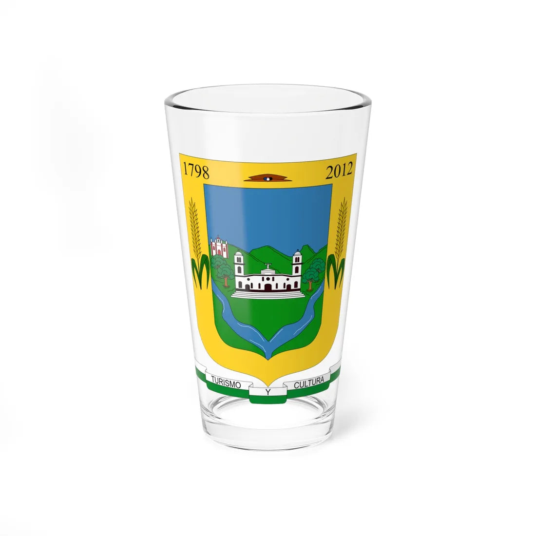 Escudo de Silvia - Cauca (Colombia) (Coat of Arms) Pint Glass 16oz 16oz - Go Mug Yourself