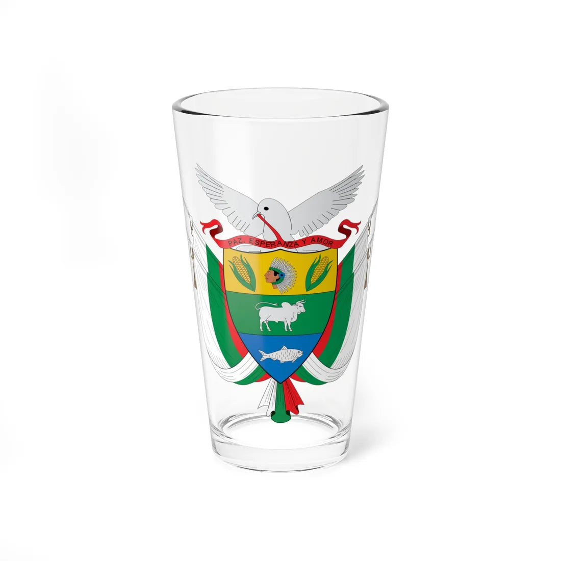 Escudo de Solano Caquetá (Colombia) (Coat of Arms) Pint Glass 16oz 16oz - Go Mug Yourself