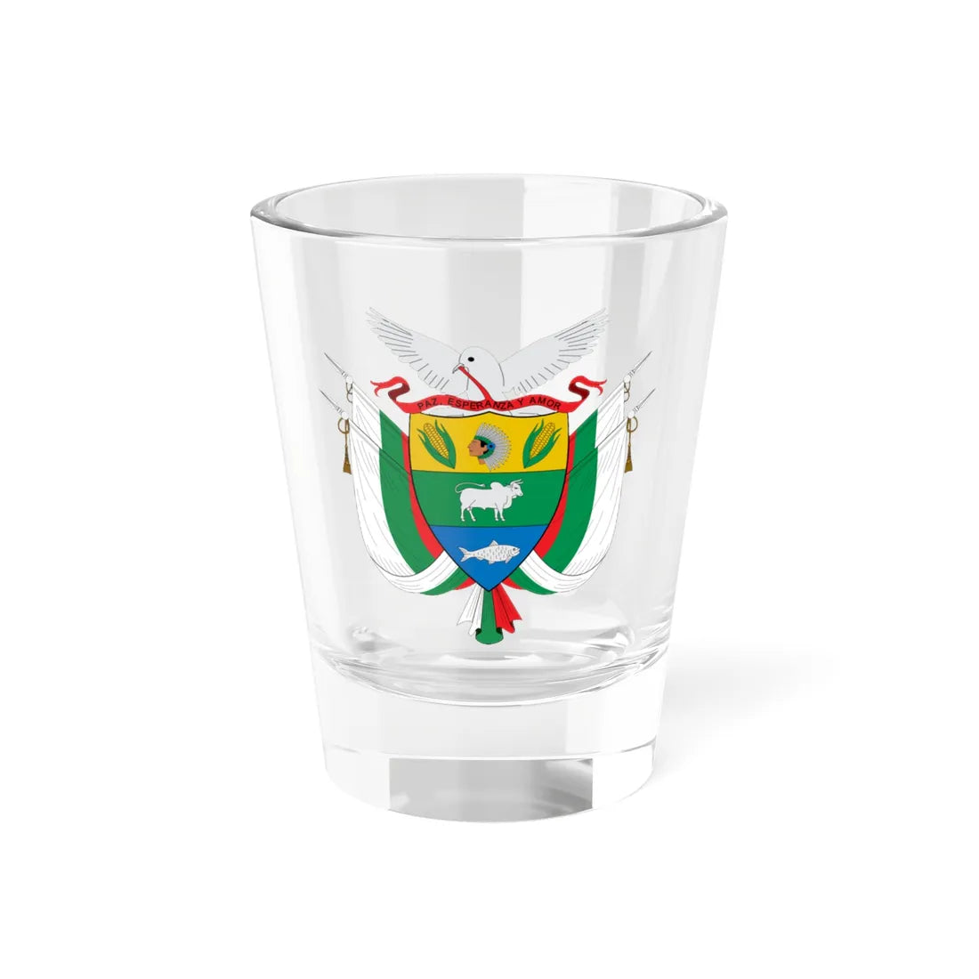 Escudo de Solano Caquetá (Colombia) (Coat of Arms) Shot Glass 1.5oz 1.5oz - Go Mug Yourself