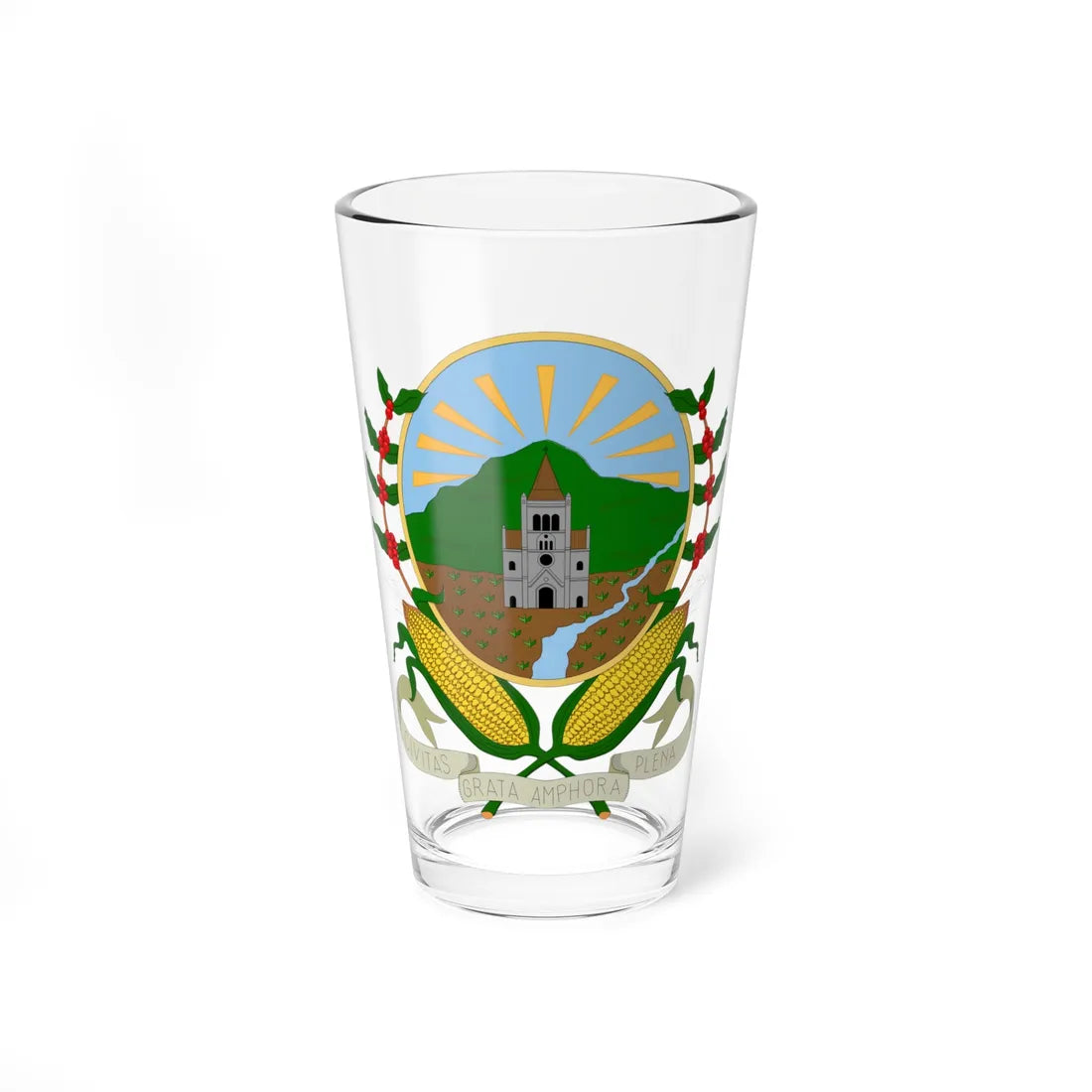 Escudo de Sonsón (Colombia) (Coat of Arms) Pint Glass 16oz 16oz - Go Mug Yourself