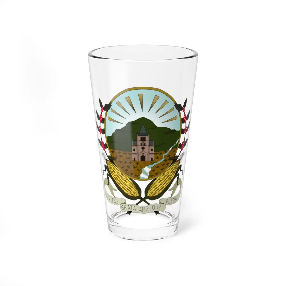 Escudo de Sonsón Versión oficial (Colombia) (Coat of Arms) Pint Glass 16oz 16oz - Go Mug Yourself
