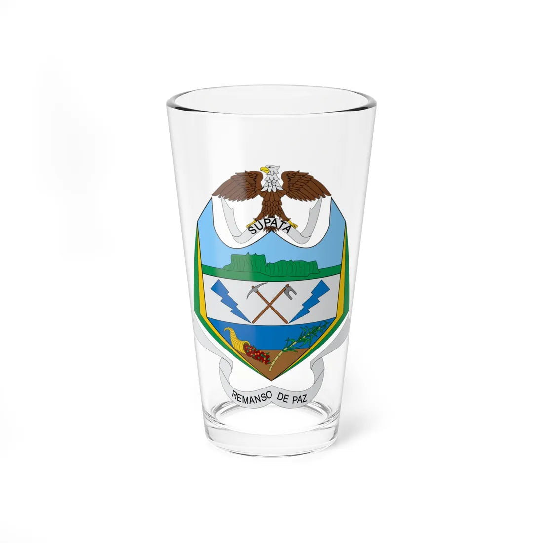 Escudo de Supatá (Colombia) (Coat of Arms) Pint Glass 16oz 16oz - Go Mug Yourself