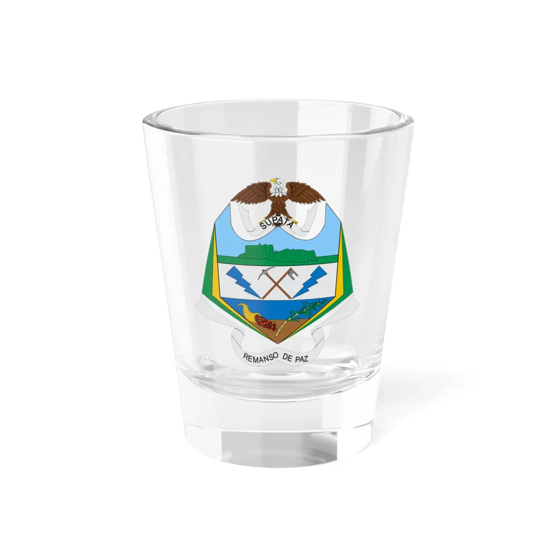 Escudo de Supatá (Colombia) (Coat of Arms) Shot Glass 1.5oz 1.5oz - Go Mug Yourself