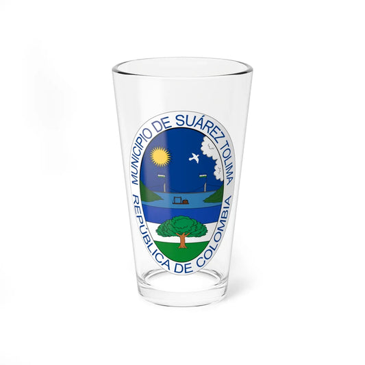 Escudo de Suárez - Tolima (Colombia) (Coat of Arms) Pint Glass 16oz 16oz - Go Mug Yourself