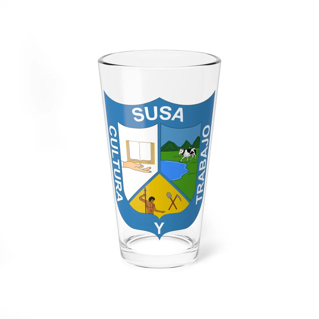 Escudo de Susa - Cundinamarca (Colombia) (Coat of Arms) Pint Glass 16oz 16oz - Go Mug Yourself