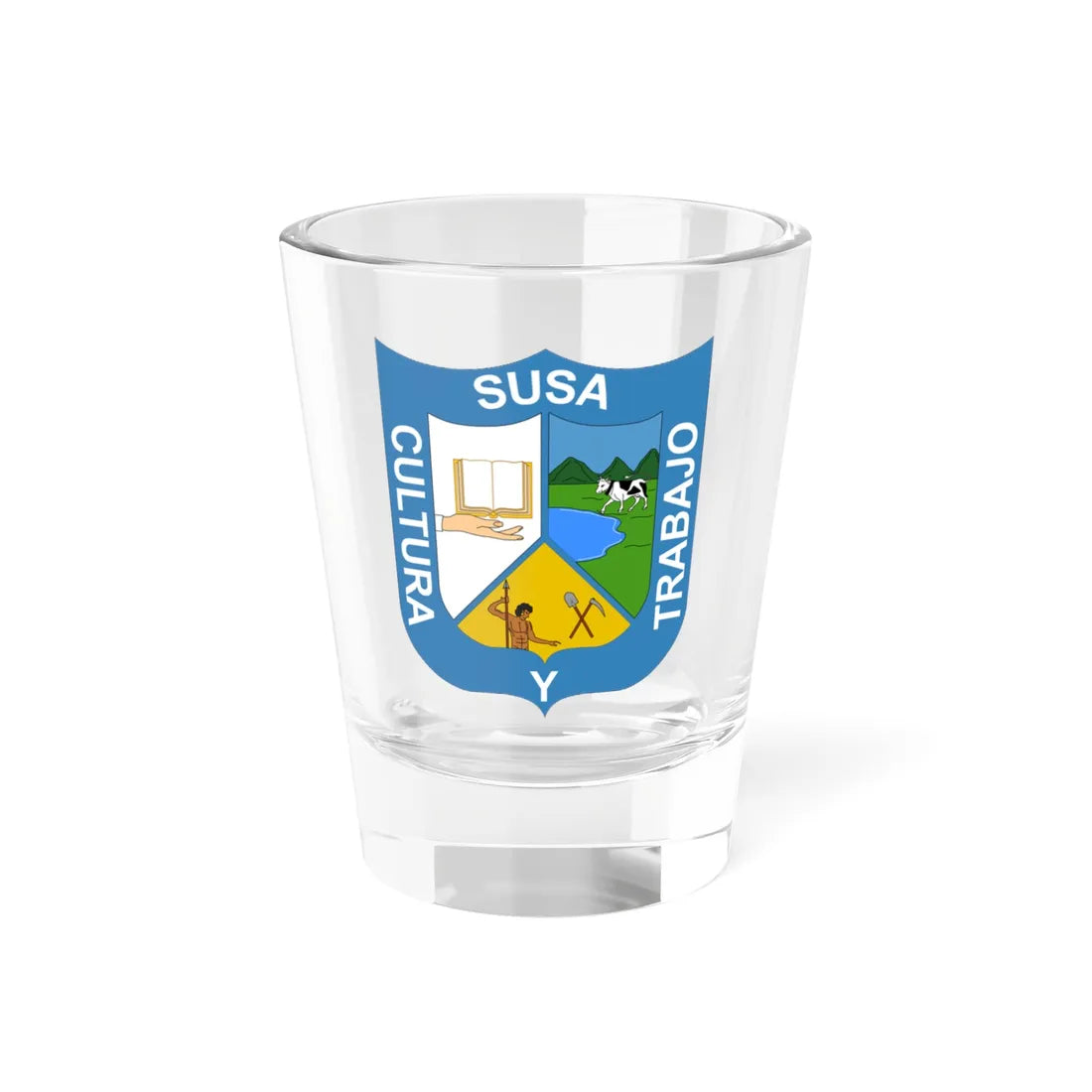 Escudo de Susa - Cundinamarca (Colombia) (Coat of Arms) Shot Glass 1.5oz 1.5oz - Go Mug Yourself