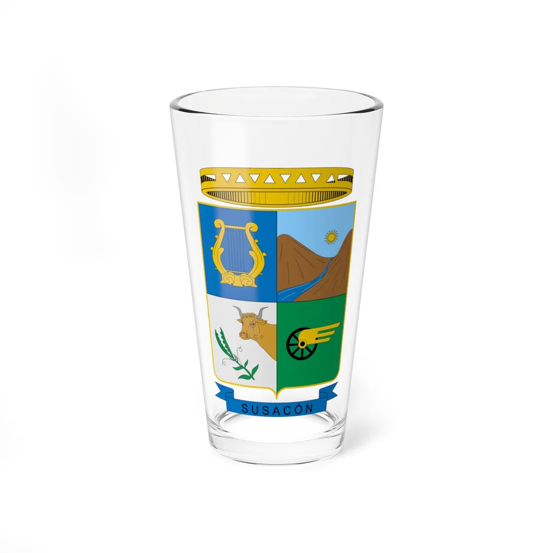 Escudo de Susacón (Colombia) (Coat of Arms) Pint Glass 16oz 16oz - Go Mug Yourself
