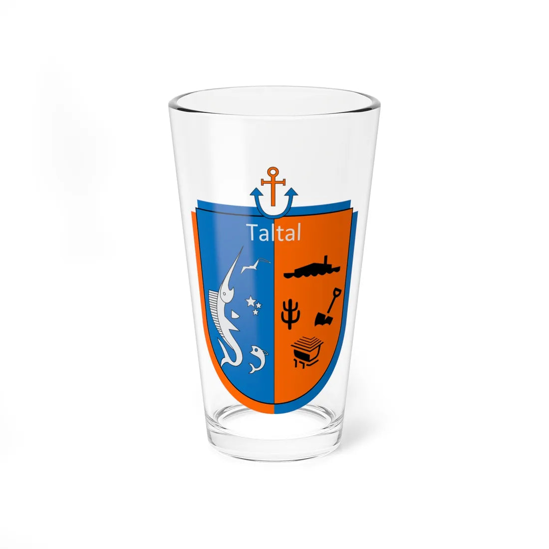 Escudo de Taltal nuevo (Chile) (Coat of Arms) Pint Glass 16oz 16oz - Go Mug Yourself