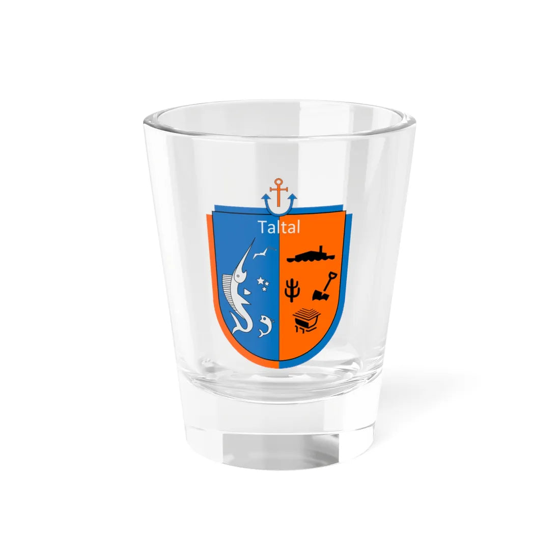 Escudo de Taltal nuevo (Chile) (Coat of Arms) Shot Glass 1.5oz 1.5oz - Go Mug Yourself
