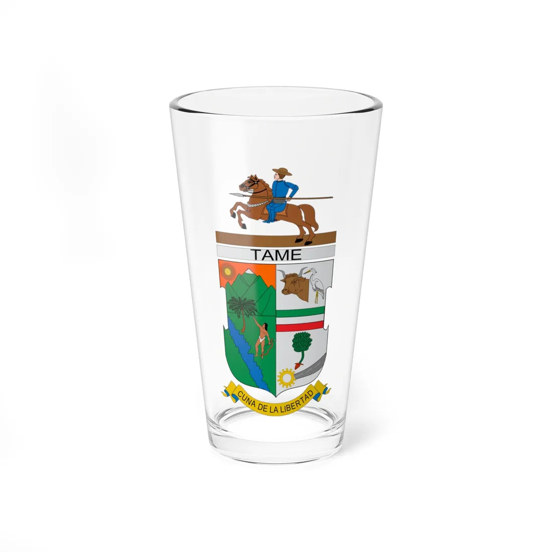 Escudo de Tame Arauca (Colombia) (Coat of Arms) Pint Glass 16oz 16oz - Go Mug Yourself