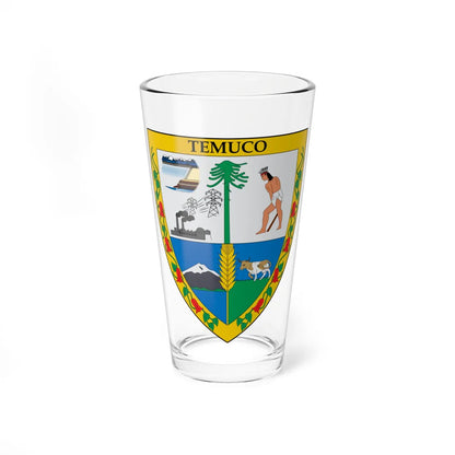 Escudo de Temuco (Chile) (Coat of Arms) Pint Glass 16oz 16oz - Go Mug Yourself