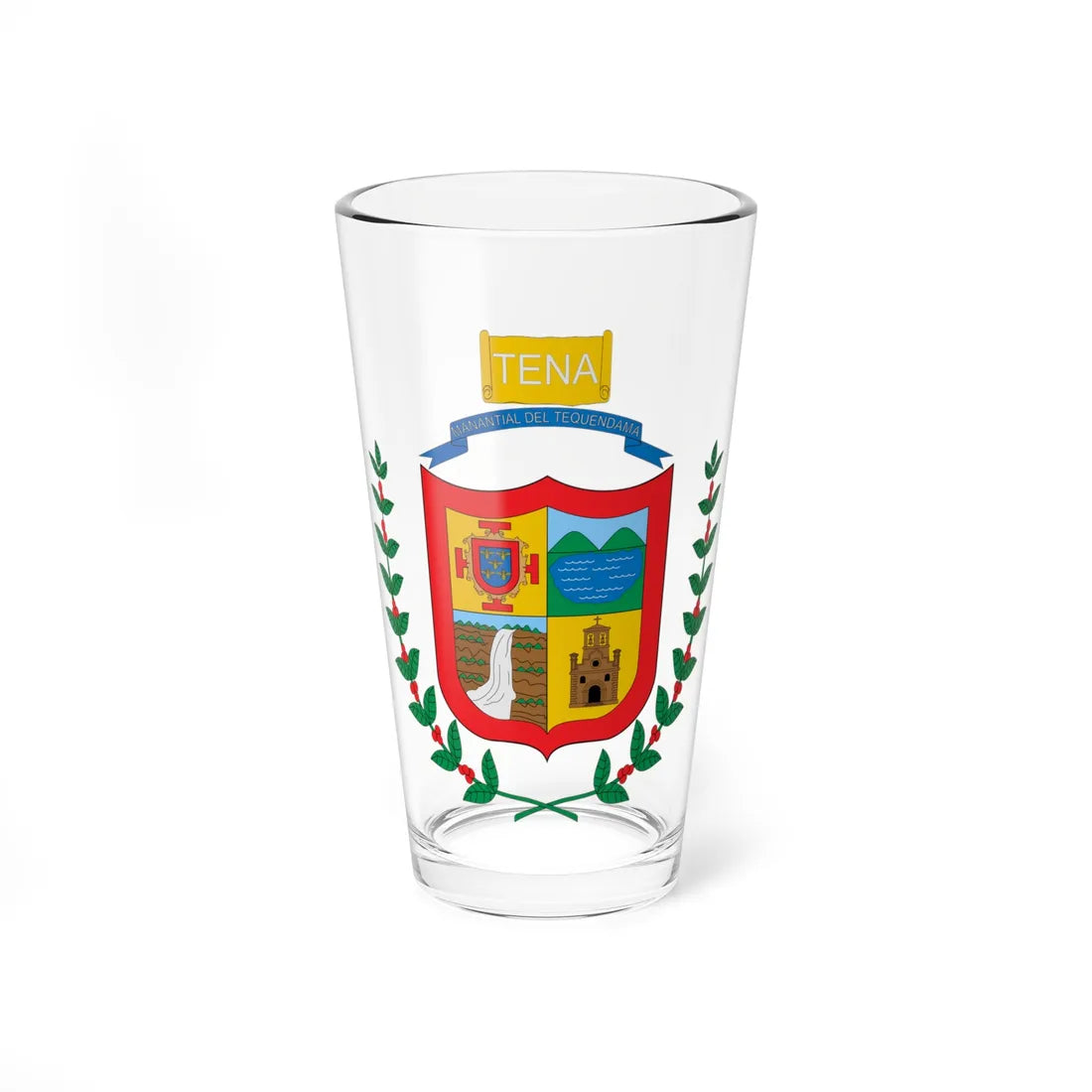 Escudo de Tena Cundinamarca (Colombia) (Coat of Arms) Pint Glass 16oz 16oz - Go Mug Yourself