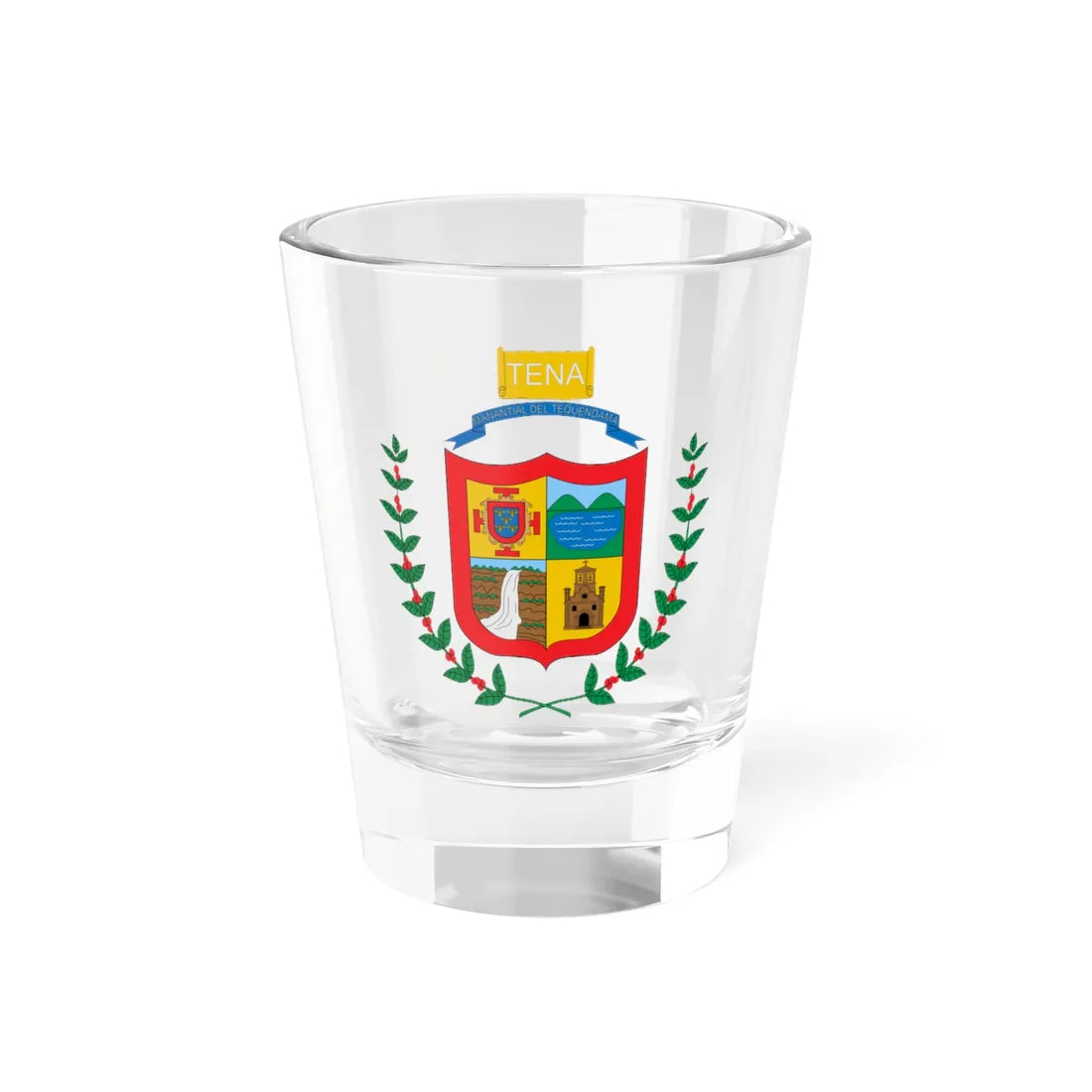Escudo de Tena Cundinamarca (Colombia) (Coat of Arms) Shot Glass 1.5oz 1.5oz - Go Mug Yourself