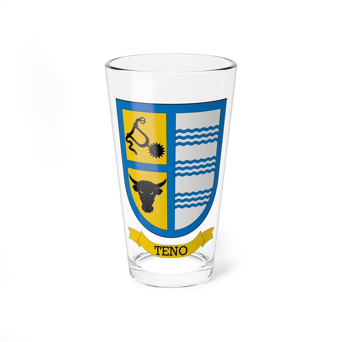 Escudo de Teno (Chile) (Coat of Arms) Pint Glass 16oz 16oz - Go Mug Yourself