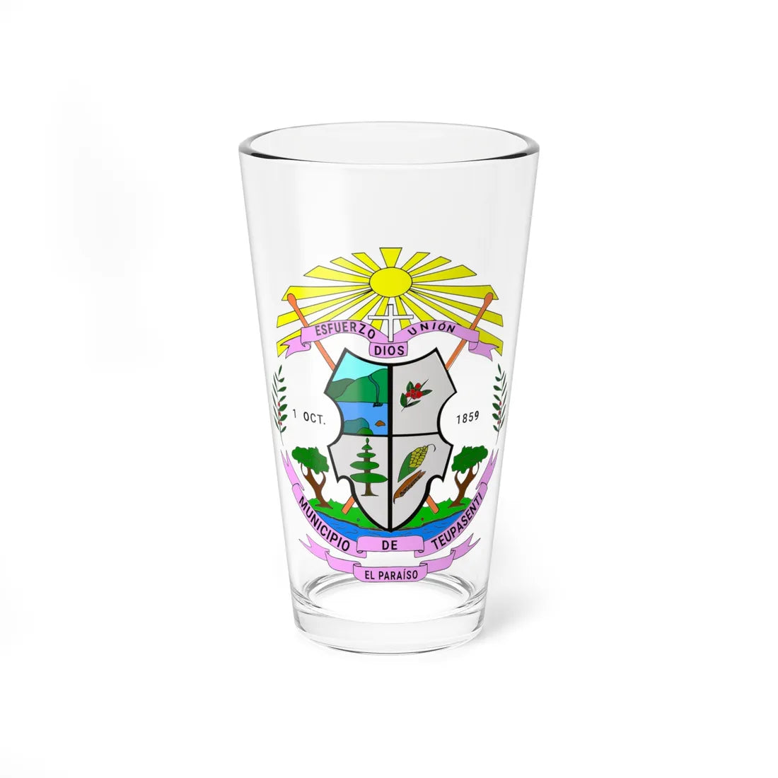 Escudo de Teupasenti (Honduras) (Coat of Arms) Pint Glass 16oz 16oz - Go Mug Yourself