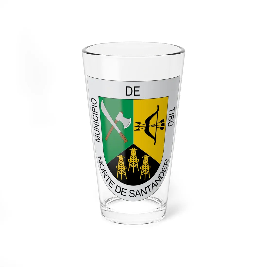 Escudo de Tibú (Colombia) (Coat of Arms) Pint Glass 16oz 16oz - Go Mug Yourself