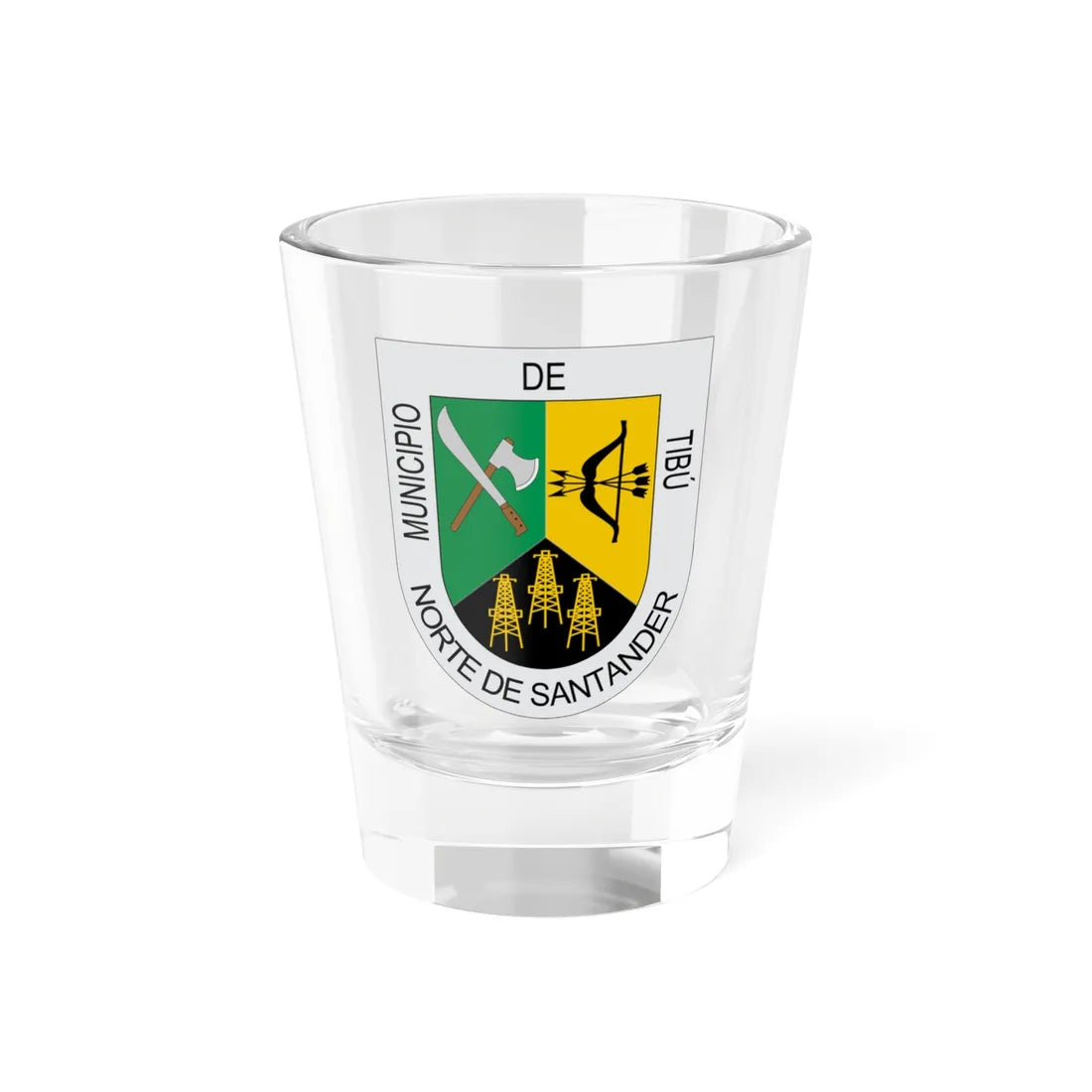 Escudo de Tibú (Colombia) (Coat of Arms) Shot Glass 1.5oz 1.5oz - Go Mug Yourself