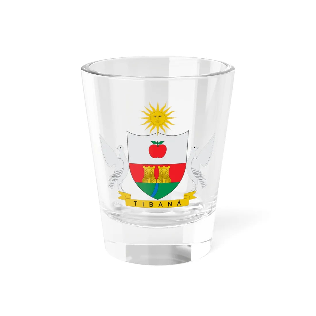 Escudo de Tibaná Boyacá (Colombia) (Coat of Arms) Shot Glass 1.5oz 1.5oz - Go Mug Yourself
