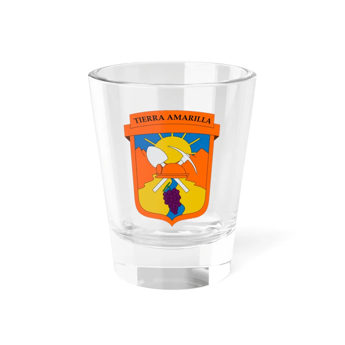 Escudo de Tierra Amarilla (Chile) (Coat of Arms) Shot Glass 1.5oz 1.5oz - Go Mug Yourself