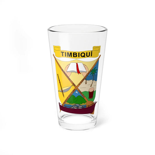 Escudo de Timbiquí - Cauca (Colombia) (Coat of Arms) Pint Glass 16oz 16oz - Go Mug Yourself