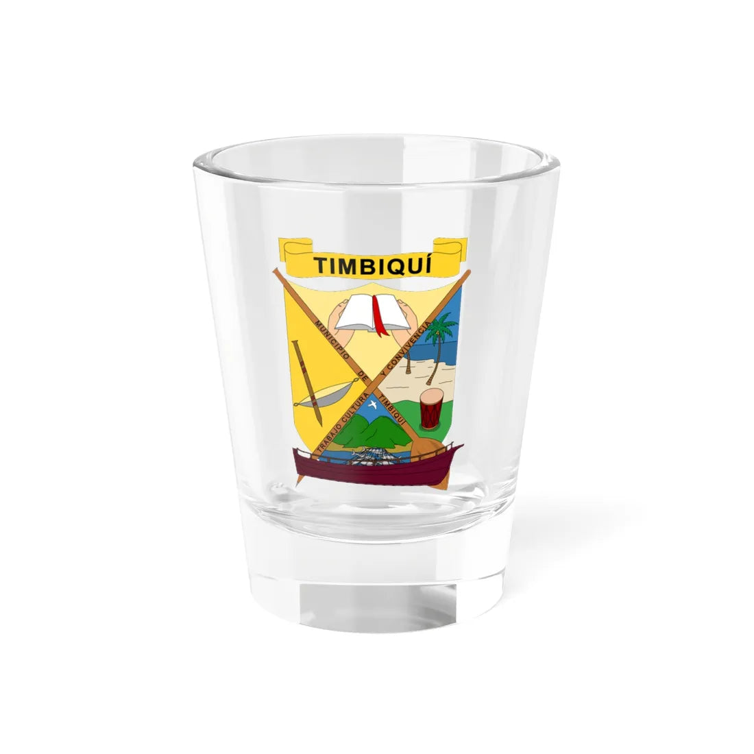 Escudo de Timbiquí - Cauca (Colombia) (Coat of Arms) Shot Glass 1.5oz 1.5oz - Go Mug Yourself