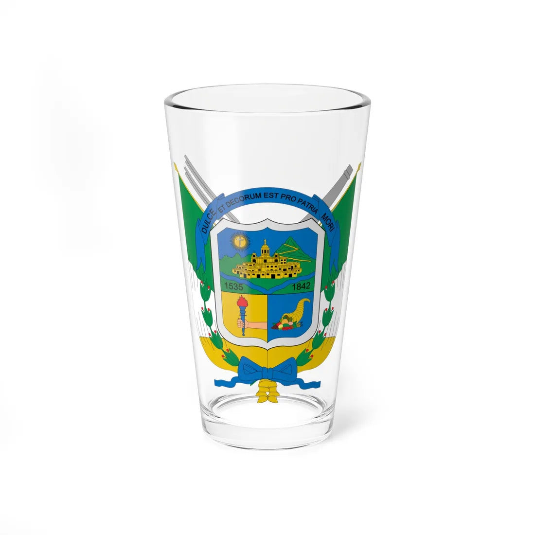Escudo de Timbío (Colombia) (Coat of Arms) Pint Glass 16oz 16oz - Go Mug Yourself