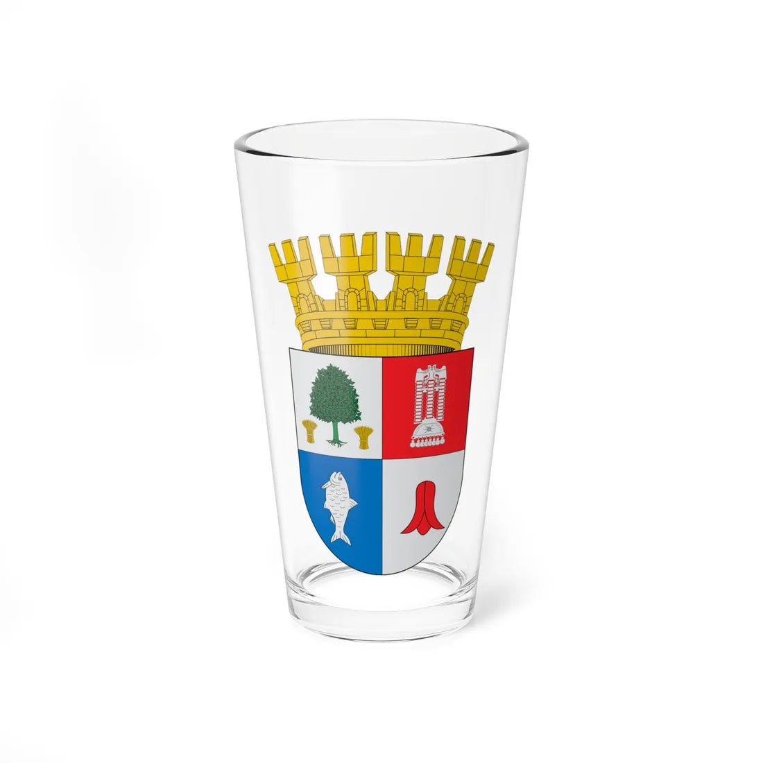 Escudo de Tirúa (Chile) (Coat of Arms) Pint Glass 16oz 16oz - Go Mug Yourself