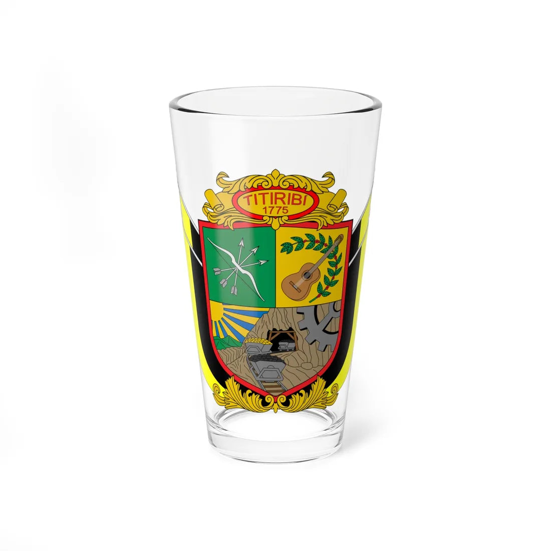 Escudo de Titiribí (Colombia) (Coat of Arms) Pint Glass 16oz 16oz - Go Mug Yourself