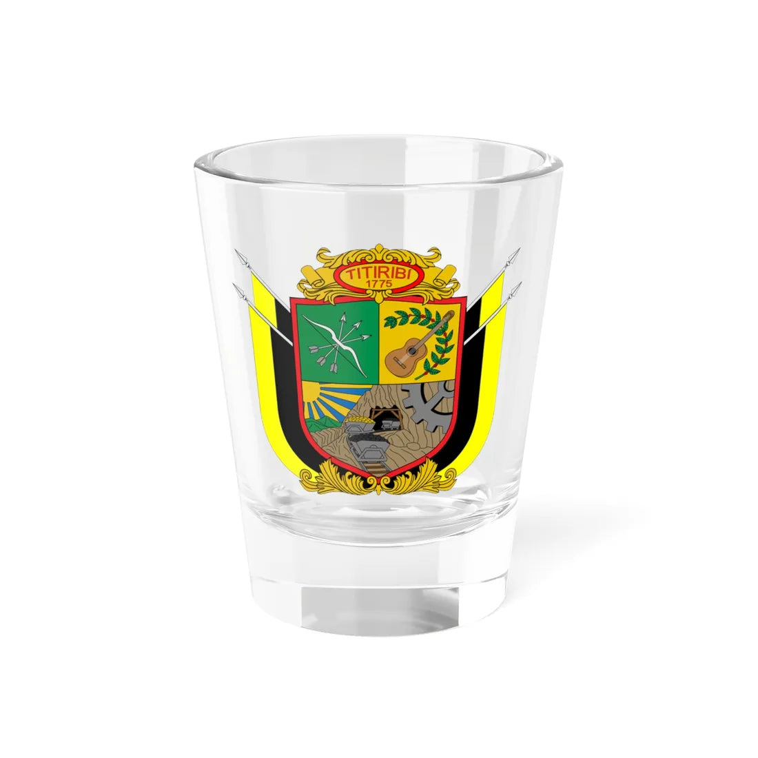 Escudo de Titiribí (Colombia) (Coat of Arms) Shot Glass 1.5oz 1.5oz - Go Mug Yourself