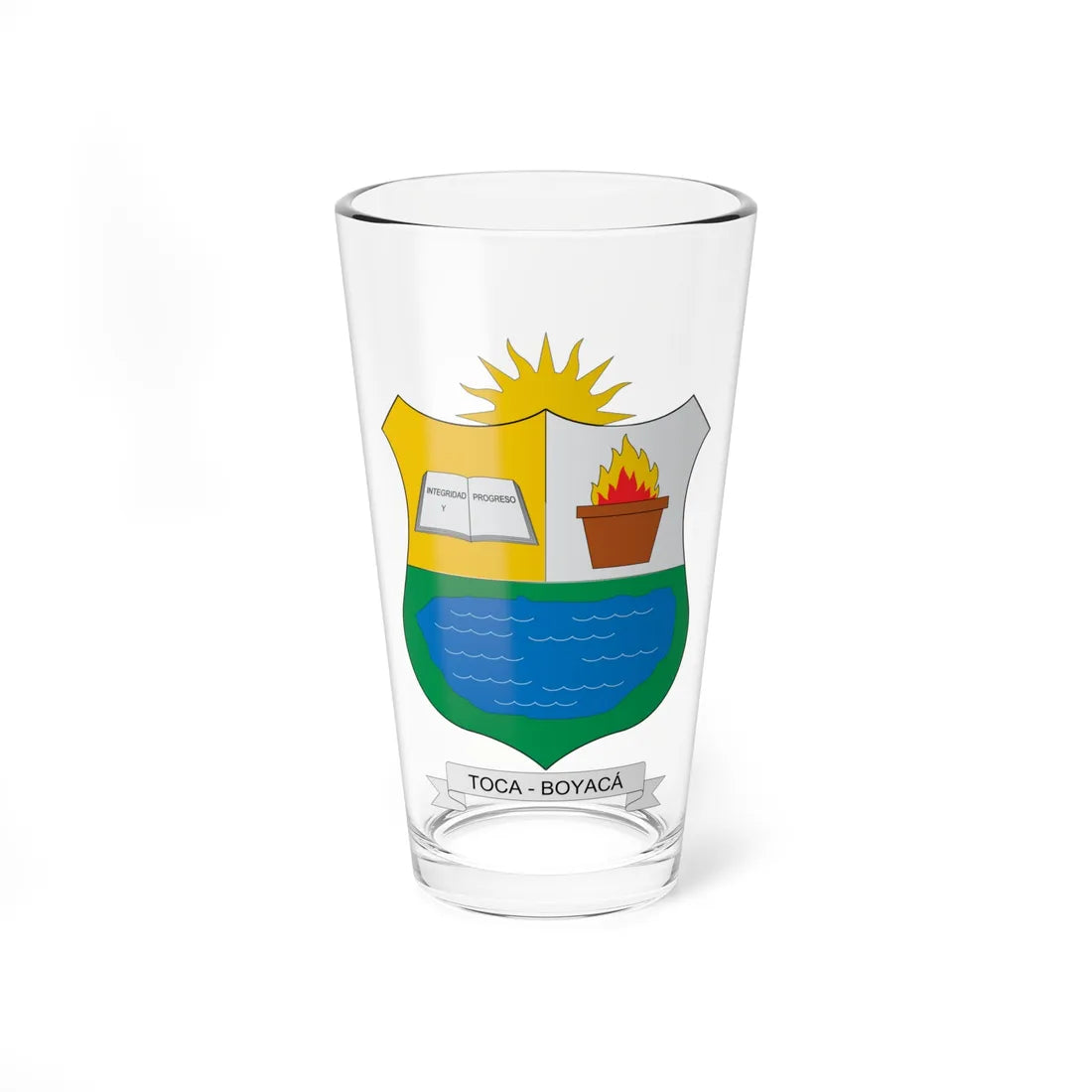 Escudo de Toca Boyacá (Colombia) (Coat of Arms) Pint Glass 16oz 16oz - Go Mug Yourself