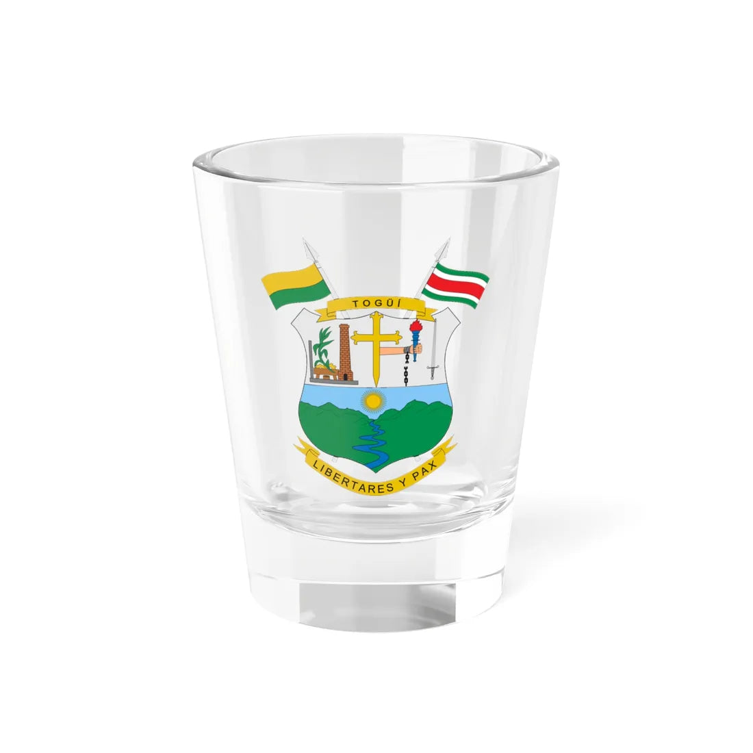 Escudo de Togüí (Colombia) (Coat of Arms) Shot Glass 1.5oz 1.5oz - Go Mug Yourself