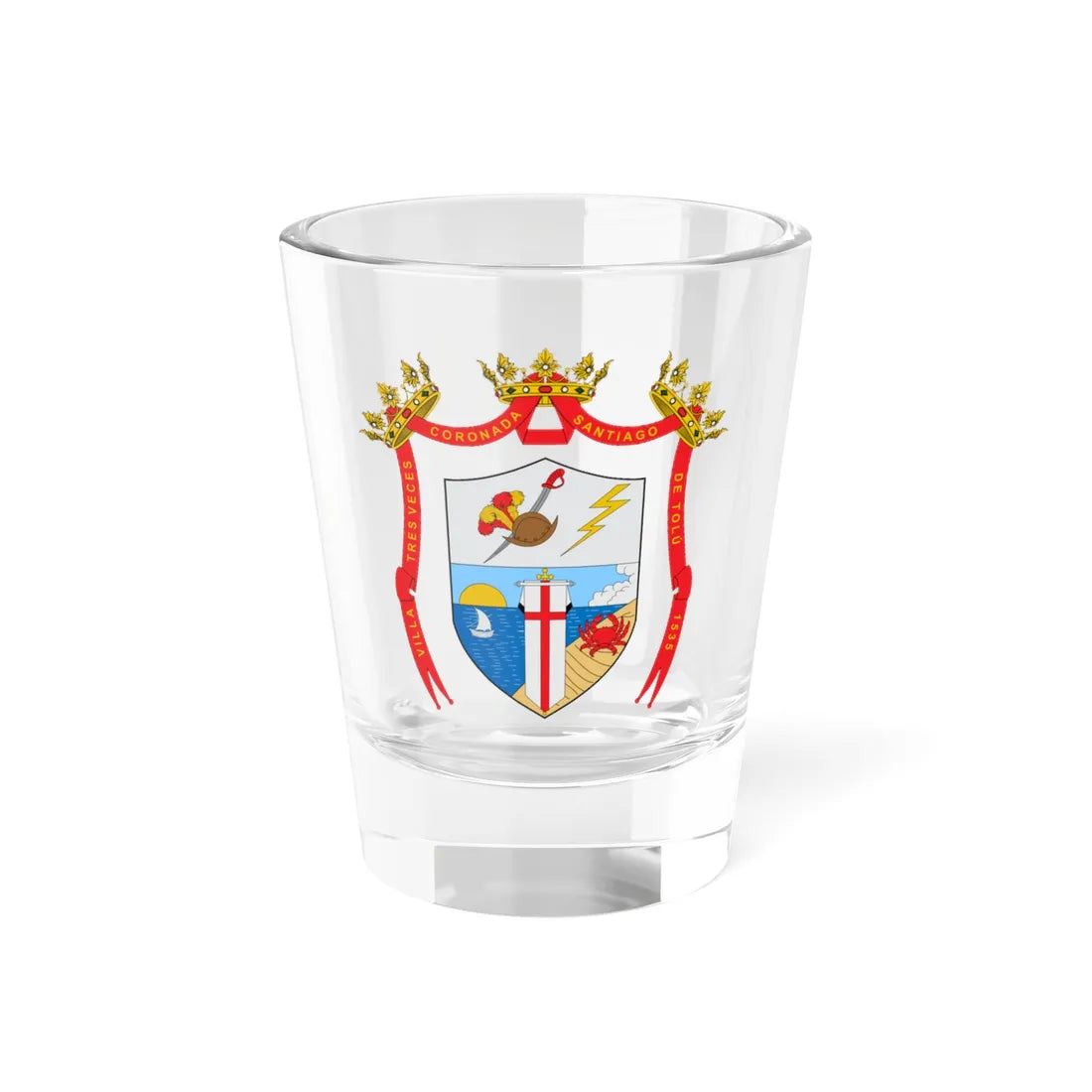 Escudo de Tolú (Colombia) (Coat of Arms) Shot Glass 1.5oz 1.5oz - Go Mug Yourself